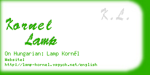 kornel lamp business card