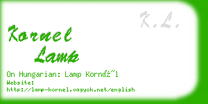 kornel lamp business card